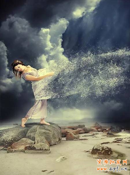 PS制作噴濺的人像效果