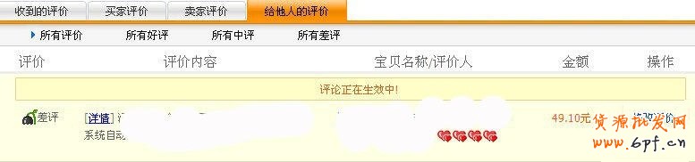 給賣家中評,賣家回評內(nèi)容